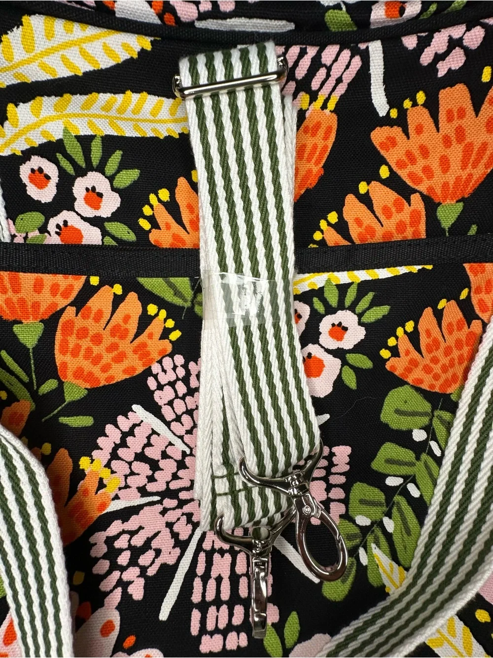 Thirty-One Floral Weekend Travel Bag in Black, Orange & Green